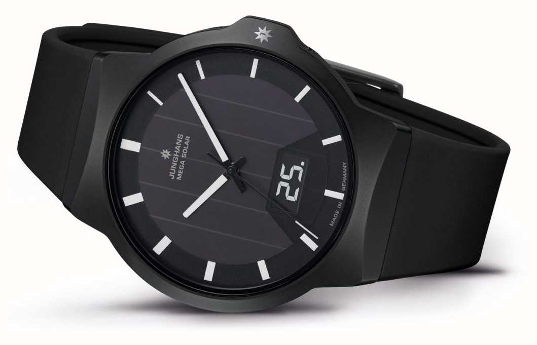 Class 18/1000.00 Schwarz First Kautschukband Watches™ AUT - Solar Junghans Mega Force