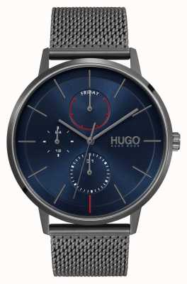 HUGO #existierendes Geschäft | blaues Zifferblatt | graues IP-Mesh-Armband 1530171