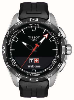 Tissot T-Touch Connect Solar Titan (47,5 mm) schwarzes Zifferblatt / schwarzes Kunststoffarmband T1214204705100