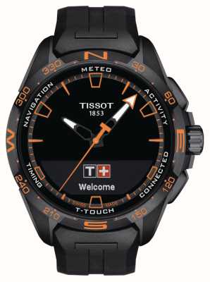 Tissot T-Touch Connect Solar-PVD-Titan (47,5 mm), schwarzes Zifferblatt / schwarzes Synthetikarmband T1214204705104