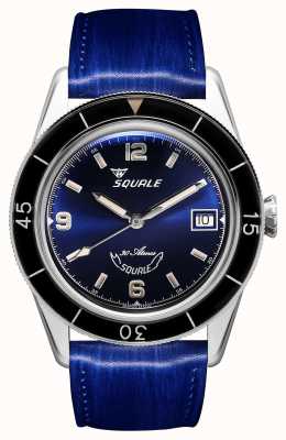 Squale 60 Jahre blau | sub-39 | blaues Lederband | blaues Zifferblatt SUB39BL-CINSQ60BL