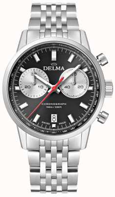 Delma Kontinentalchronograph | Stahlarmband | schwarzes Zifferblatt 41701.704.6.031