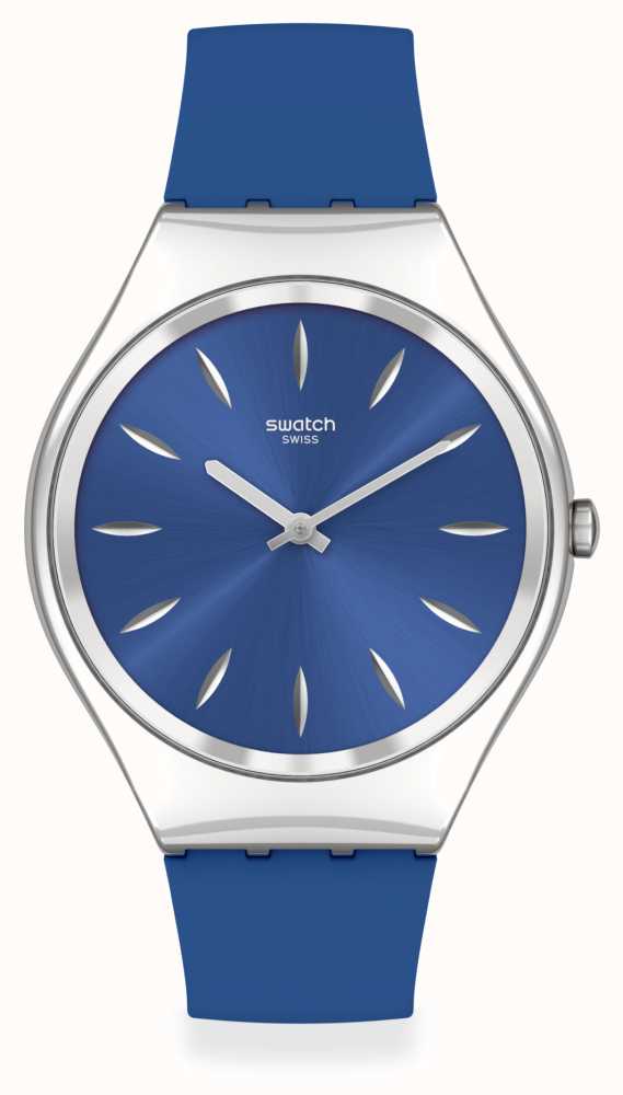 swatch blaues zifferblatt