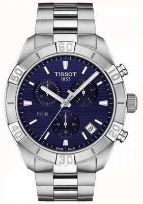 Tissot Pr100 Sport | Chronograph | blaues Zifferblatt | Edelstahlarmband T1016171104100