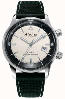 Alpina Seastrong Diver Erbe der Männer | schwarzes Silikonband | weißes Zifferblatt AL-525S4H6