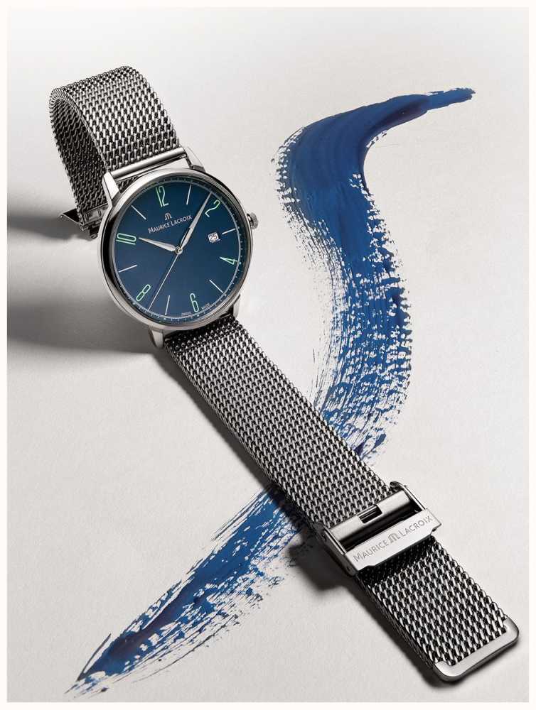 Maurice Lacroix Blau EL1118-SS00E-420-C Watches™ Class AUT 40mm Eliros Datumsriemenset Jubiläum - 25-jähriges First