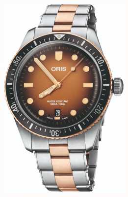 ORIS Divers 65 Automatik (40 mm), braunes Zifferblatt / Armband aus Bronze und Edelstahl 01 733 7707 4356-07 8 20 17