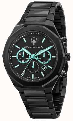 Maserati Stile Aqua Edition schwarz beschichtete Uhr R8873644001