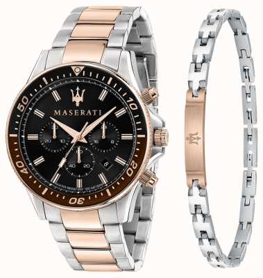 Maserati Sfida Herren Geschenkset Armband und Uhr R8873640010