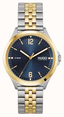 HUGO #anzuggeschäft | blaues Zifferblatt | zweifarbiges Stahlarmband 1530219
