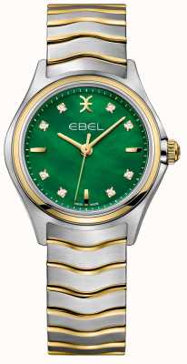 EBEL Wave Damen Zweifarbiges Diamantbesetztes grünes Perlmutt 1216440