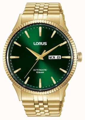 Lorus Klassische Automatikuhr mit grünem Sonnenschliff-Zifferblatt RL468AX9