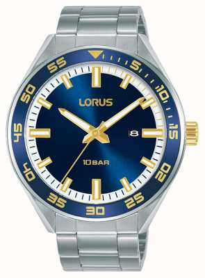 Lorus Sport Quarzuhr blaues Zifferblatt mit Sonnenschliff RH933NX9