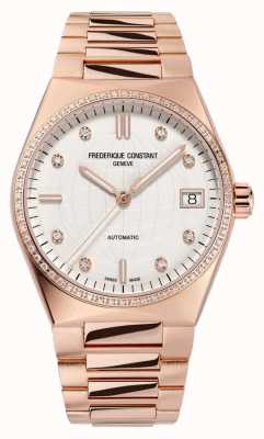 Frederique Constant Highlife für Damen | rosévergoldetes Armband | Diamantzifferblatt | zusätzlicher Riemen FC-303VD2NHD4B