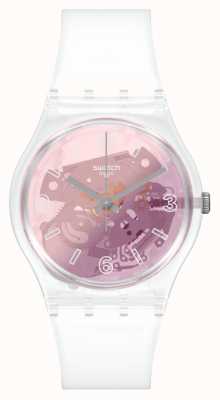 Swatch Original Gent Pink Disco-Fieber Skelett Zifferblatt Uhr GE290
