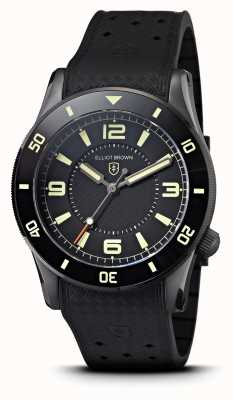 Elliot Brown Bloxworth 3-Zeiger-Armband aus schwarzem, einfarbigem Kautschuk 929-102-R51G