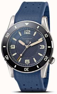Elliot Brown Bloxworth 3-Zeiger-Uhr mit blauem Kautschukarmband 929-103-R53S