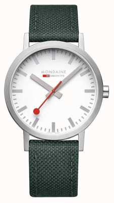 Mondaine Klassische 40 mm Uhr mit Textilarmband in Parkgrün A660.30360.17SBS