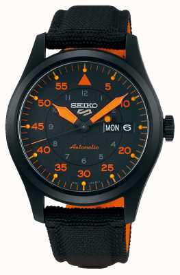 Seiko 5 Sportflieger Automatik schwarz und orange Uhr SRPH33K1
