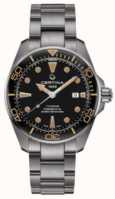 Certina Ds Action Diver 43 mm Powermatic 80 Titan schwarzes Zifferblatt C0326074405100