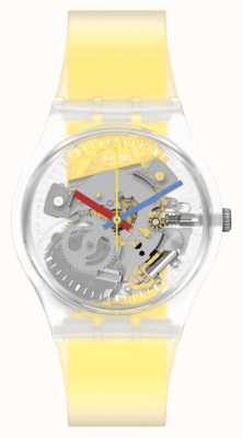 Swatch Deutlich gelb gestreifte Unisex-Uhr GE291