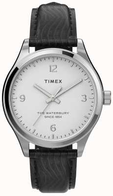 Timex Silberfarbenes Waterbury-Gehäuse für Damen und schwarzes Armband TW2U97700