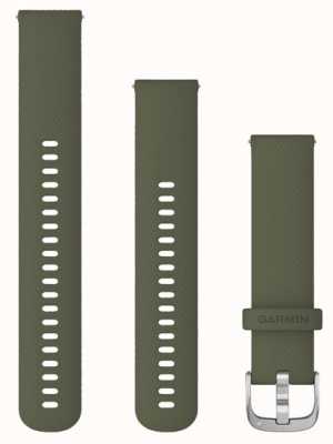 Garmin Schnellverschlussband (20 mm), Moossilikon/silberne Hardware – nur Band 010-12924-11