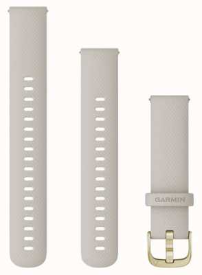 Garmin Schnellverschlussarmband (18 mm), hellsandfarbenes Silikon / hellgoldene Hardware – nur Armband 010-12932-0D
