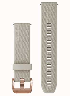Garmin Schnellverschluss-Armband (20 mm), hellsandfarbenes Silikon/Roségold-Hardware – nur Armband 010-13114-02