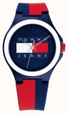 Tommy Jeans Uhr mit blauem, rotem und weißem Silikonarmband in Berlin 1720025