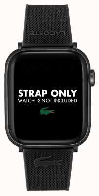 Lacoste Apple Watch Armband (42/44mm) schwarzes Silikon 2050009