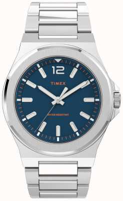 Timex Essex Ave Edelstahlarmbanduhr mit blauem Zifferblatt TW2V02000