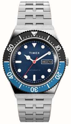 Timex M79 Automatikuhr mit schwarzer und blauer Lünette TW2V25100