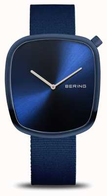Bering Kiesel | blau poliert | tiefblaues Zifferblatt | recyceltes blaues Band 18040-397