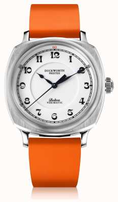 Duckworth Prestex Bolton verimatic | automatisch | weißes Zifferblatt | orangefarbenes Gummiband D703-02-OR