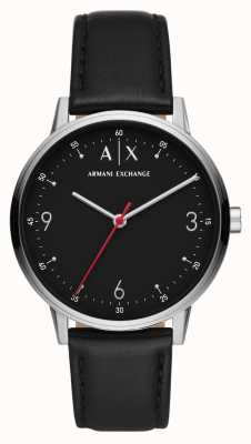 Armani Exchange Herren | schwarzes Zifferblatt | schwarzes Lederband AX2739
