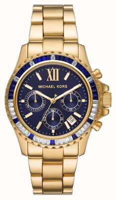 Michael Kors Everest Uhr mit Lünette in Weiß und Blau mit Kristallen MK6971