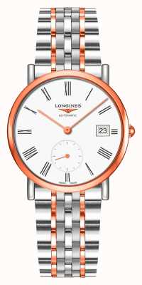 LONGINES Elegante zweifarbige Uhr mit weißem Zifferblatt L43125117