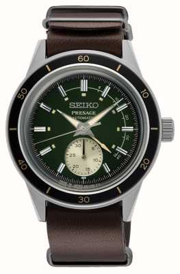Seiko Uhr mit grünem Zifferblatt im Presage-Stil der 60er Jahre SSA451J1