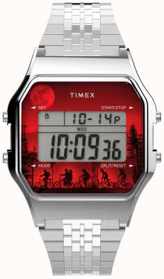 Timex T80 x Stranger Things digitale 34-mm-Edelstahluhr TW2V50900