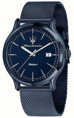 Maserati Herren-Solar | blaues Zifferblatt | blaues Mesh-Armband aus Stahl R8853149001