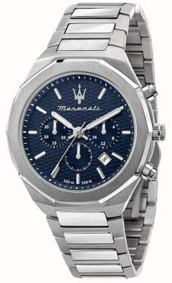 Maserati Herrenstil | blaues Chronographenzifferblatt | Edelstahlarmband R8873642006