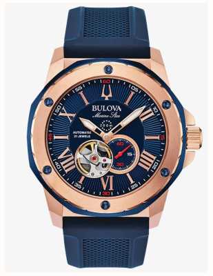 Bulova Marine Star Z blaues Silikonarmband | blaues Zifferblatt 98A227