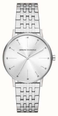 Armani Exchange Zifferblatt mit silbernem Kristallbesatz | Edelstahlarmband AX5578