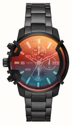 Diesel Griffige Uhr aus schwarzem PVD-Edelstahl DZ4605