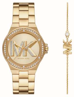 Michael Kors Lennox Gold mk Zifferblatt Goldarmband passendes Armband MK1062SET