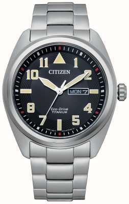 Citizen Herren-Eco-Drive-Armband, wasserdicht bis 100 m, schwarzes Zifferblatt BM8560-53E
