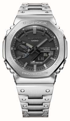 Casio G-Shock Bluetooth-Vollmetall-Silber-Solarenergie-Herrenuhr mit Armband GM-B2100D-1AER